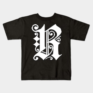 Silver Letter R Kids T-Shirt